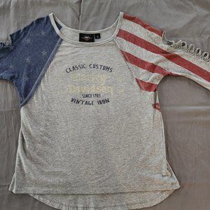Harley Davidson Ladies Patriotic Shirt SZ M